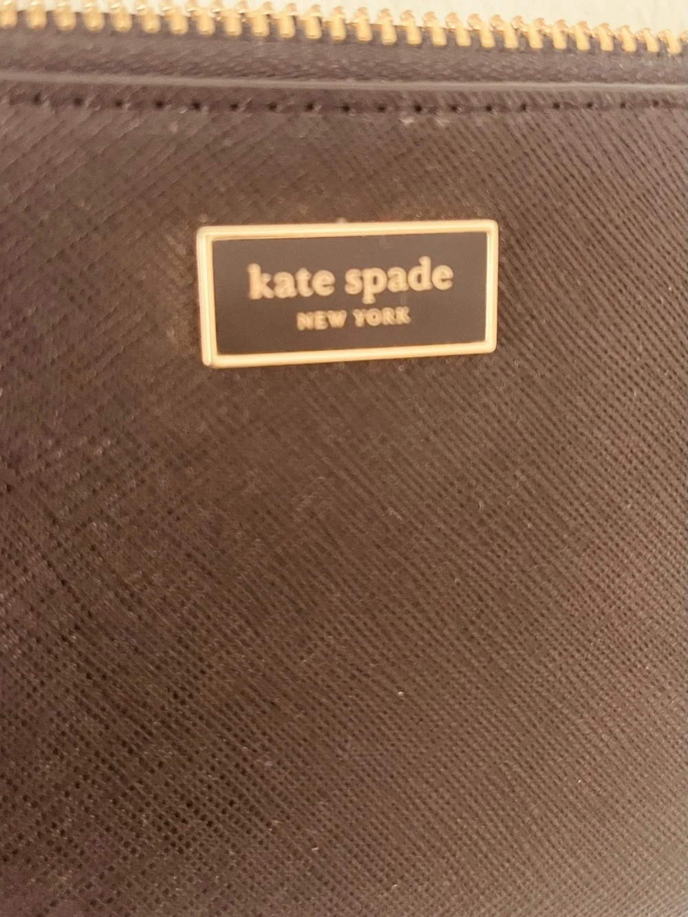 kate spade black leather crossbody belt bag with tan strap